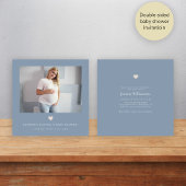 シックミニマルな夕暮れ色の青い写真のベビーシャワー 招待状