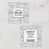 シックミニマルな手作りダッシュ黒白 割引カード (正面/裏面)
