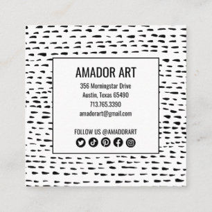 シックミニマルな手作りダッシュ黒白 割引カード