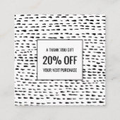 シックミニマルな手作りダッシュ黒白 割引カード (正面)