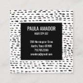 シックミニマルな手作りダッシュ黒白 割引カード (裏面)