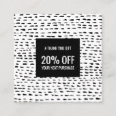 シックミニマルな手作りダッシュ黒白 割引カード (正面)