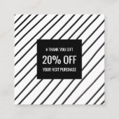 シックミニマルな手作りラインブラック&ホワイトソーシャル 割引カード (正面)