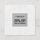 シックミニマルな手作り鉛筆線グリッド 割引カード (正面)