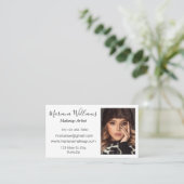 シックミニマルな手書きメイクアップアーティストの写真 名刺 (スタンド正面)