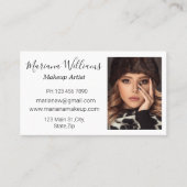 シックミニマルな手書きメイクアップアーティストの写真 名刺 (正面)