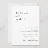 シックミニマルな白黒結婚の 招待状 (正面)