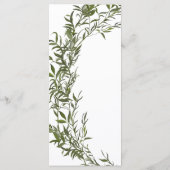 シックミニマルな緑結婚のメニュー メニュー (裏面)