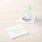 シックミニマルな |の結婚ナプキンス スクエアペーパーコースター (インサイチュ)