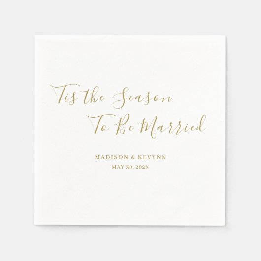 シックミニマルな |の結婚ナプキンス スタンダードカクテルナプキン (正面)