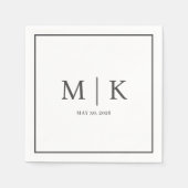 シックミニマルな |の結婚ナプキンス スタンダードカクテルナプキン (正面)