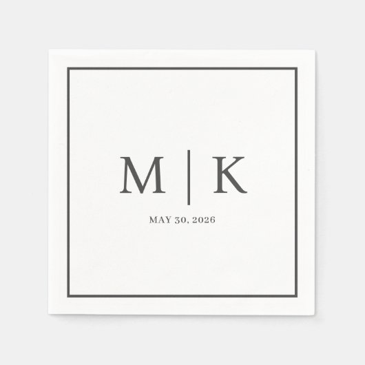 シックミニマルな |の結婚ナプキンス スタンダードカクテルナプキン (正面)