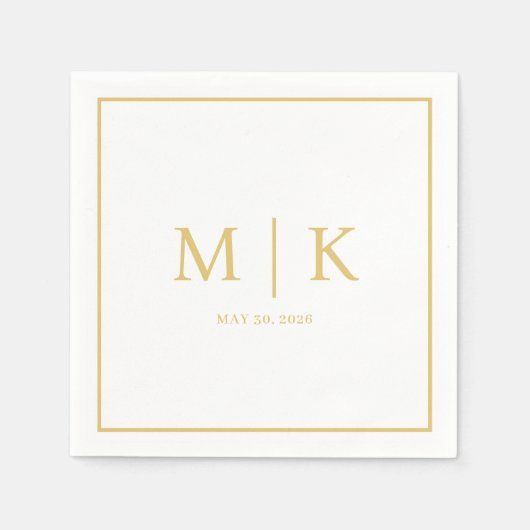 シックミニマルな |の結婚ナプキンス スタンダードカクテルナプキン (正面)
