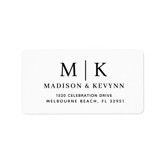 シックミニマルな |の結婚差出人住所ラベル ラベル (正面)