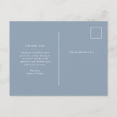 シックミニマルな |ほこりっぽい青の写真に白 ポストカード (裏面)