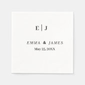 シックミニマルな カスタマイズ結婚| スタンダードカクテルナプキン (正面)