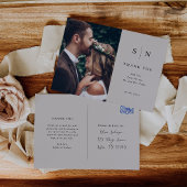 シックミニマルな |ソフトグレーとブラックフォトありがとうございました ポストカード