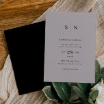 シックミニマルな |ソフトグレーとブラック結婚ズ 招待状<br><div class="desc">これらのエレガントモダン結婚式招待状は、ミニマシンプルリズムのスタイルを醸し出す明るいグレーと黒文字デザインを特徴としている。イニシャルやモノグラムを追加して完全に自分のものにする。招待状の裏が黒無地のい。</div>