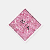シックミニマルな | パステルピンクグリッター結婚ズ スタンダードカクテルナプキン (角)