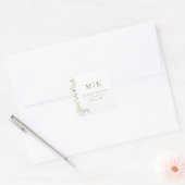 シックミニマルな | フローラ結婚のナプキン スクエアシール (封筒)