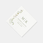 シックミニマルな | フローラ結婚のナプキン スタンダードカクテルナプキン (角)