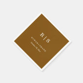 シックミニマルな | ブラウン結婚のナプキンと白 スタンダードカクテルナプキン (角)