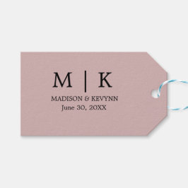 シックミニマルな |ブラックとピンク結婚ズ ギフトタグ