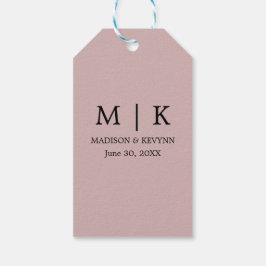 シックミニマルな |ブラックとピンク結婚ズ ギフトタグ