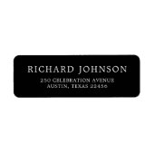 シックミニマルな |ブラック差出人住所ラベル ラベル (正面)