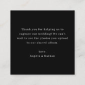 シックミニマルな |ブラックQRコード共有ザ・ラブ エンクロージャーカード (裏面)