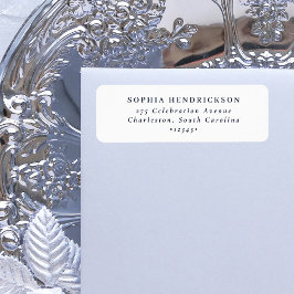 シックミニマルな |ホワイトとネイビーブルー ラベル