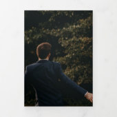 シックミニマルな |写真の結婚式の日付の保存 三つ折り招待状 (カバー)