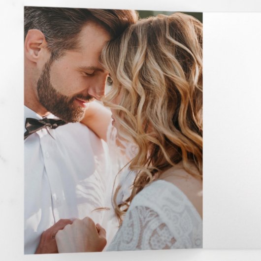 シックミニマルな |写真の結婚式の日付の保存 三つ折り招待状 (内部最初)