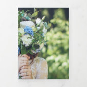 シックミニマルな |写真の結婚式の日付の保存 三つ折り招待状 (カバー)