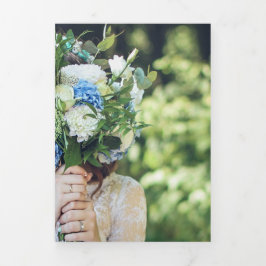 シックミニマルな |写真の結婚式の日付の保存 三つ折り招待状