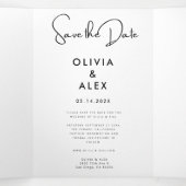 シックミニマルな |写真の結婚式の日付の保存 三つ折り招待状 (内部中)