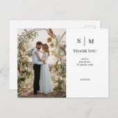 シックミニマルな |写真結婚に感謝 ポストカード (正面/裏面)