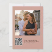 シックミニマルな |婚約パーティQRコード写真 招待状 (裏面)