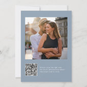 シックミニマルな |婚約パーティQRコード写真 招待状 (裏面)