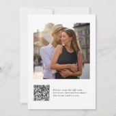 シックミニマルな |婚約パーティQRコード写真 招待状 (裏面)