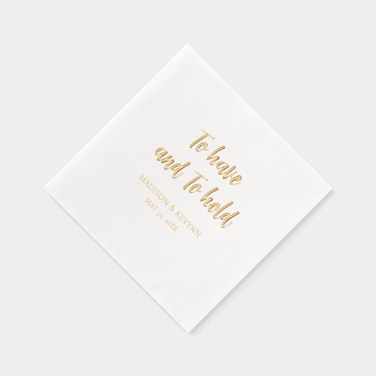 シックミニマルな | 持って持って結婚いる 箔ナプキン (右)
