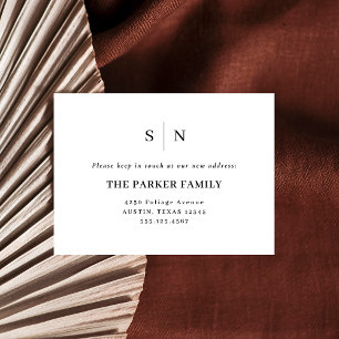 シックミニマルな  新しいアドレスの挿入 エンクロージャーカード