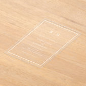 シックミニマルな | 白縁ど結婚の アクリル招待状 (レイダウン)