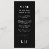 シックミニマルな |白黒のメ結婚ニュー メニュー (正面)