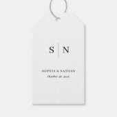 シックミニマルな |白黒結婚の ギフトタグ (正面)