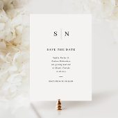 シックミニマルな |白黒結婚の セーブザデート