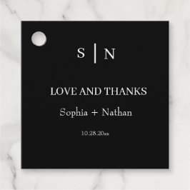 シックミニマルな |白黒結婚の フェイバータグ