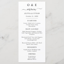 シックミニマルな | 白黒結婚晩餐会 メニュー