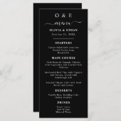 シックミニマルな | 白黒結婚晩餐会 メニュー (正面/裏面)