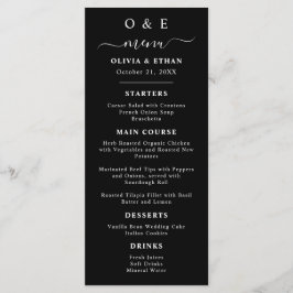 シックミニマルな | 白黒結婚晩餐会 メニュー